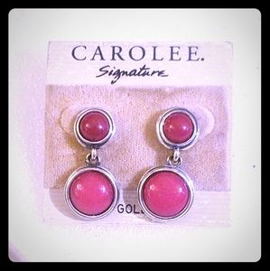 Carolee red drop earrings *heavy*